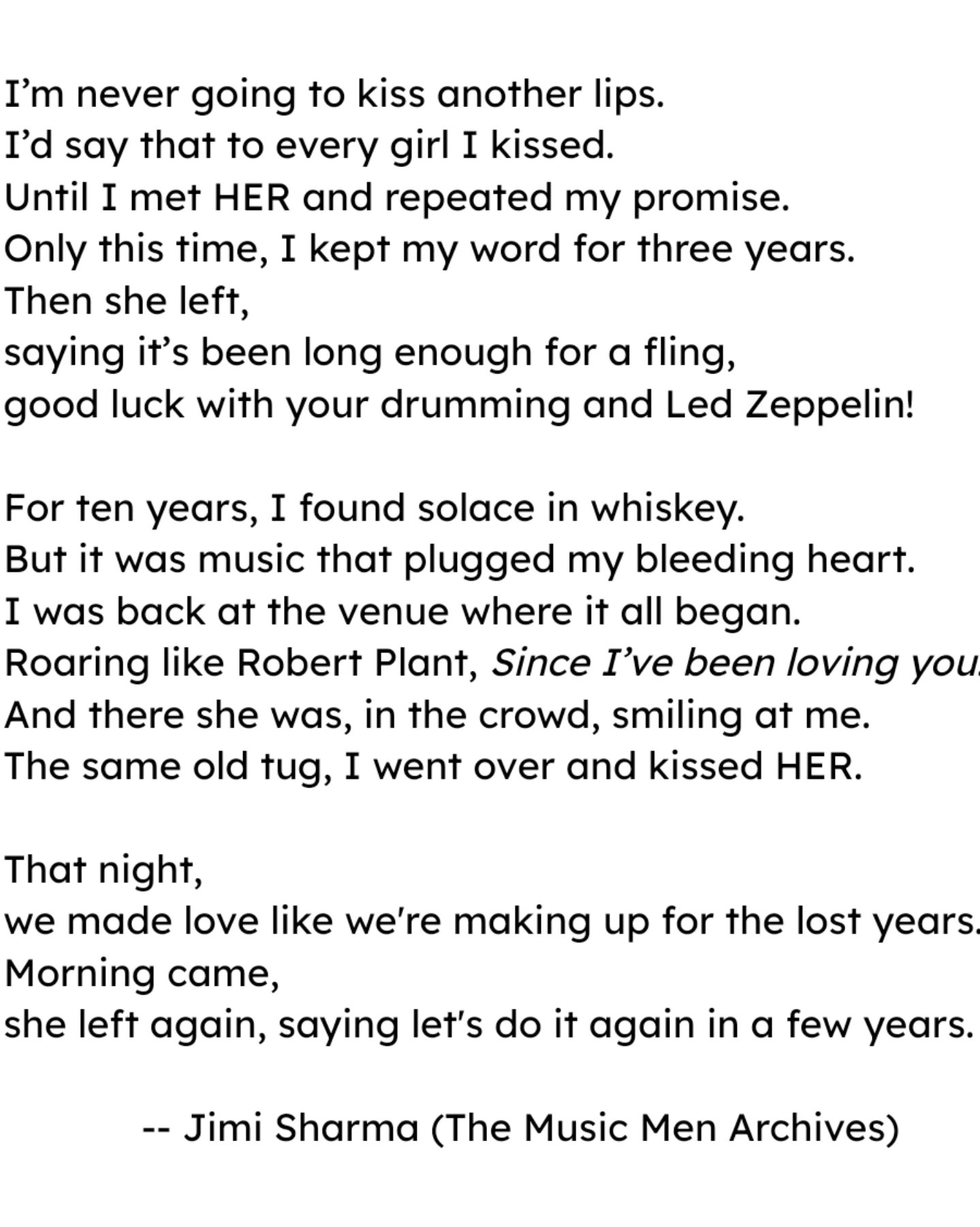 Music Men poem 9 by Pankaj Saini