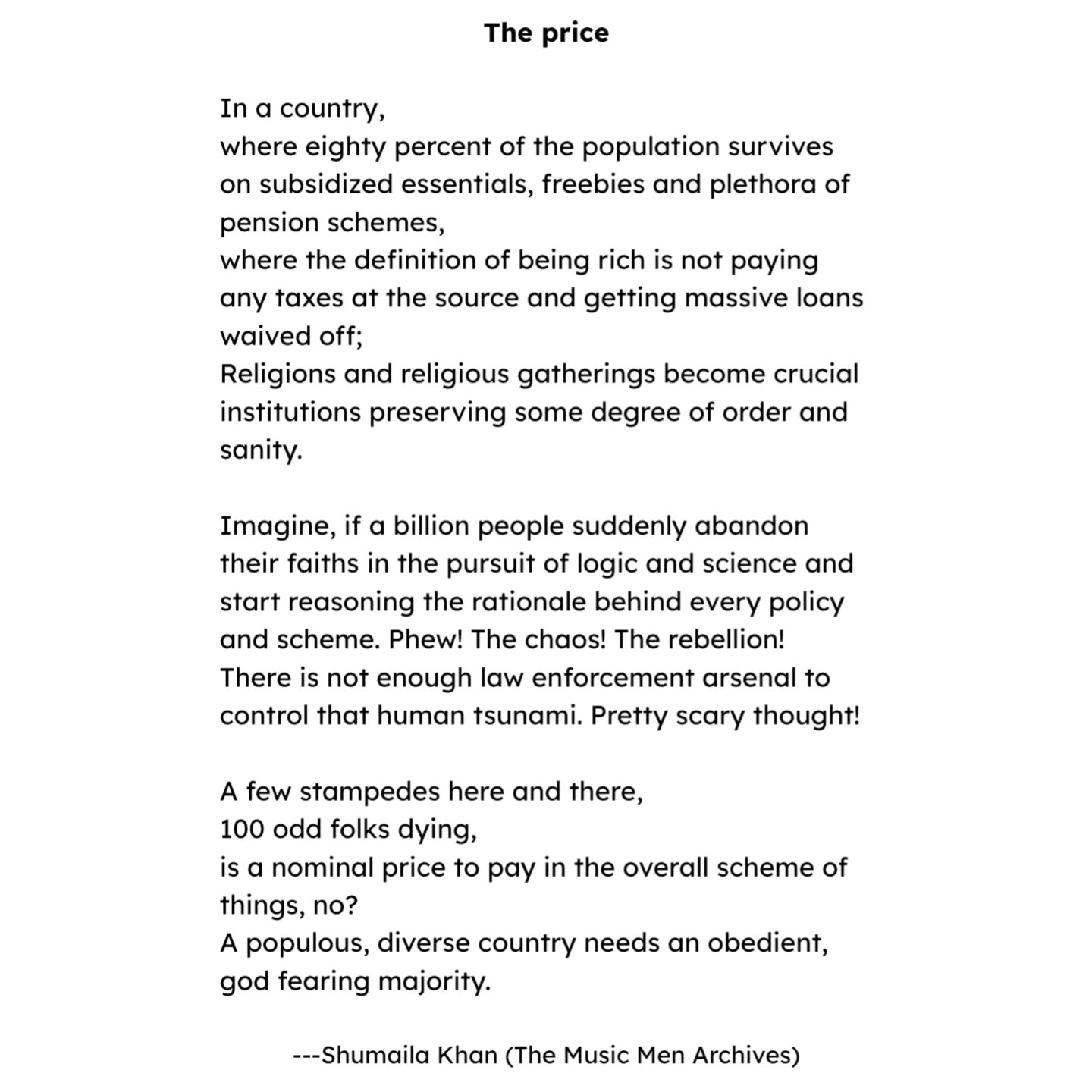 Music Men poem 8 by Pankaj Saini